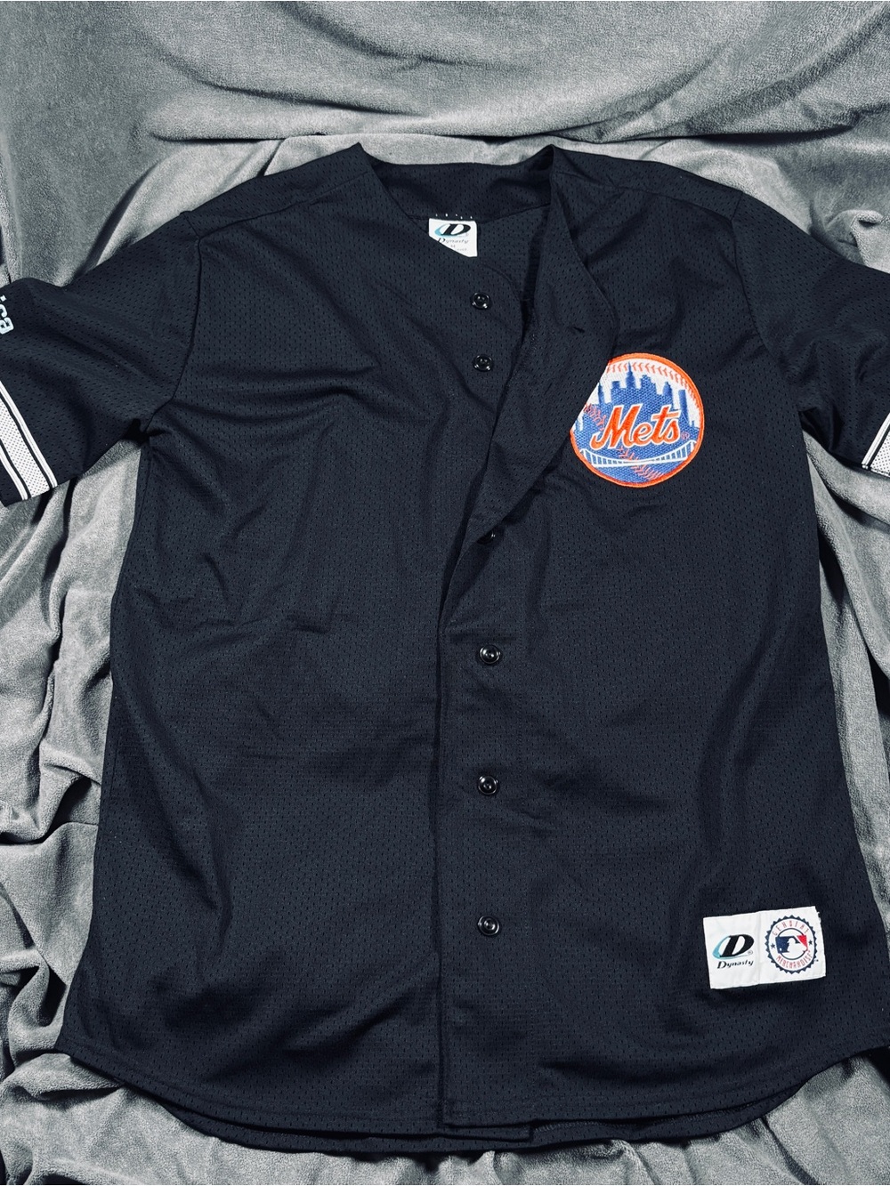 VTG RARE 90s New York Mets Black Mesh Jersey Konica Dynasty NEW M